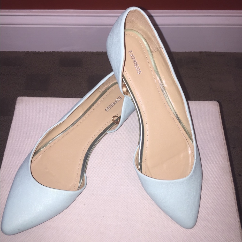 Express mint green flats in size 7